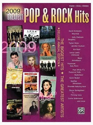2009 greatest pop & rock hits PVG sheet music - Sieffs Music