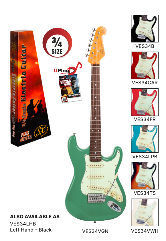 SX Vintage Style VES34 Electric Guitar - 3/4 Size