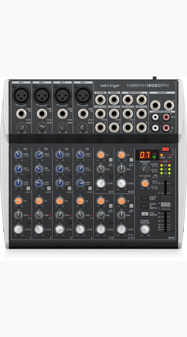 Behringer Xenyx 1202SFX 12 Channel mixer with USB and FX - Sieffs Music