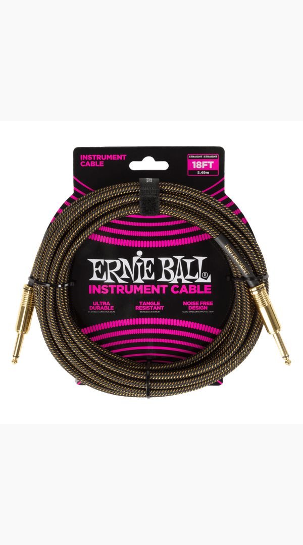 Braided Instrument Cable Straight/Straight 18ft - Sieffs Music