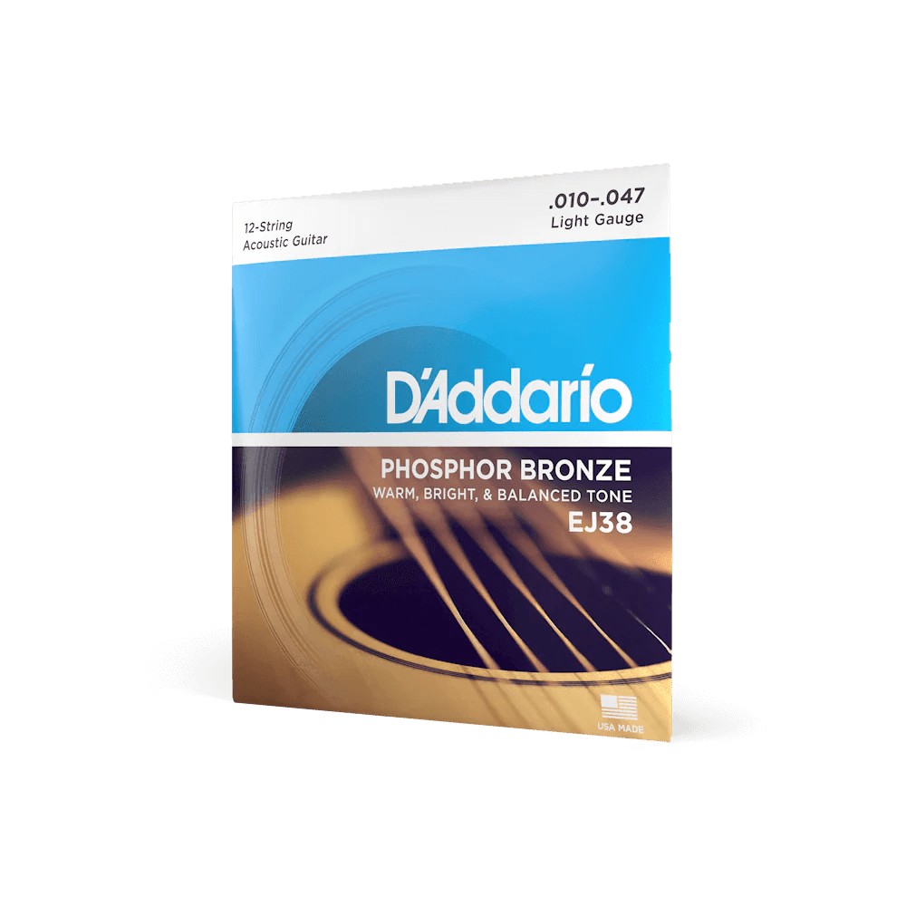 D'Addario 12 String Acoustic Phosphor Bronze Strings Light.010 - .047 - Sieffs Music