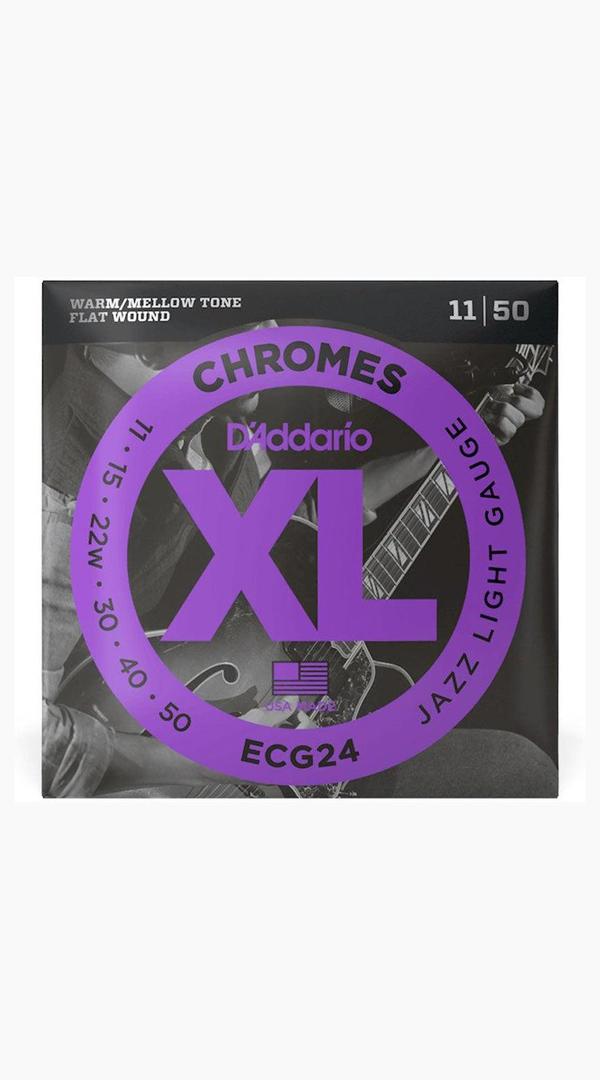 D’Addario ECG24 Chromes Flat Wound Strings (11–50) - Sieffs Music