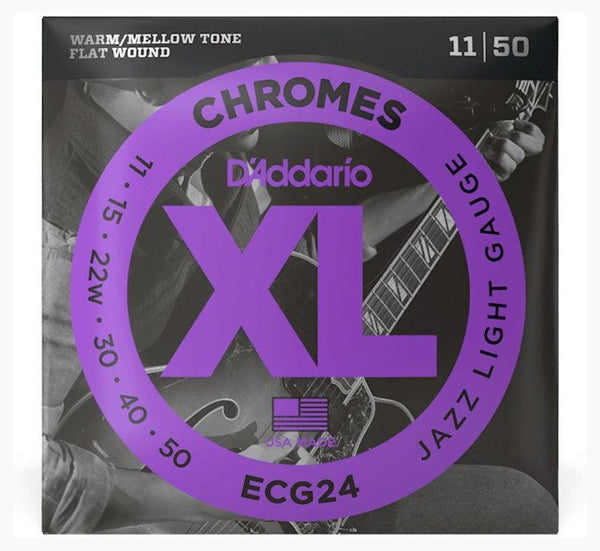 D’Addario ECG24 Chromes Flat Wound Strings (11–50) - Sieffs Music