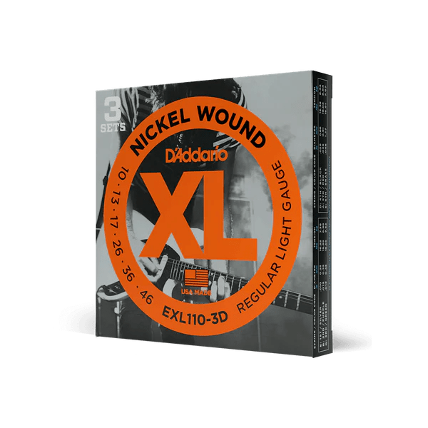 D'Addario EXL110-3D 10-46 Electric Nickel Wound Strings 3 Pack - Sieffs Music
