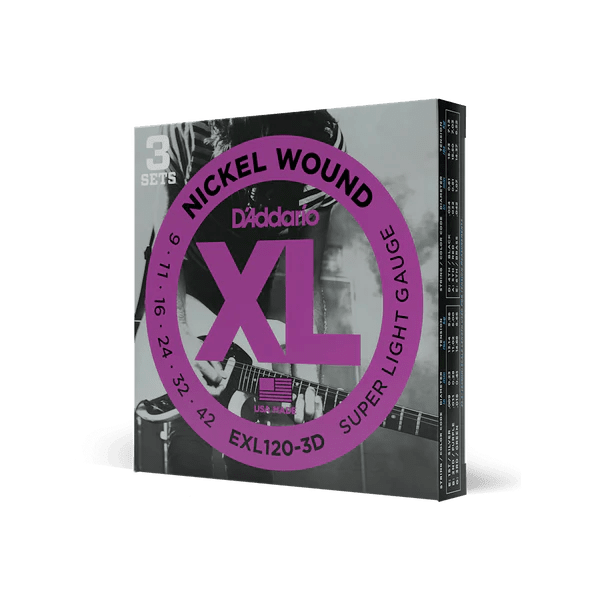 D'Addario EXL120-3D 09-42 Electric Nickel Wound Strings 3pk - Sieffs Music