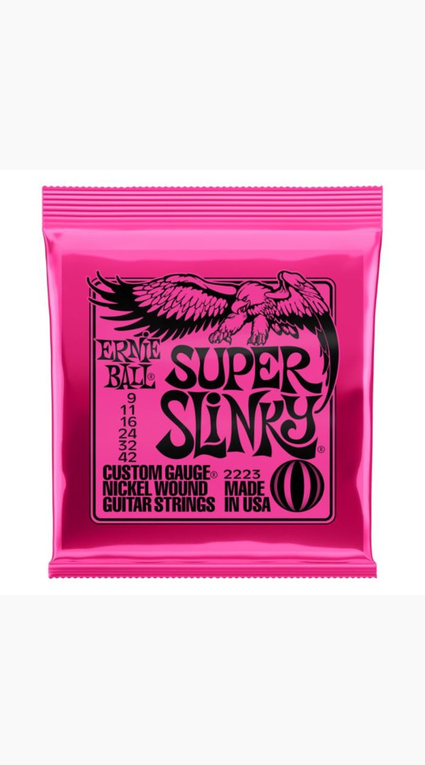 Ernie Ball Super Slinky Nickel Wound Electric Guitar Strings - Custom Gauge 9 - 42 - Sieffs Music