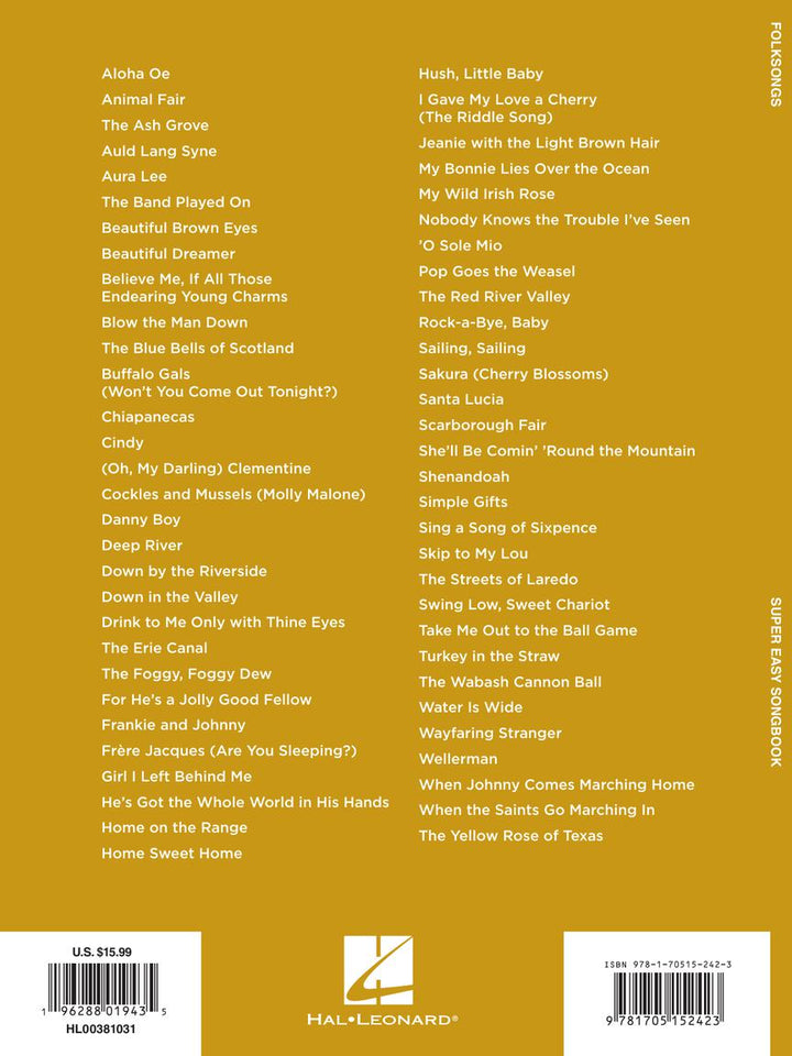 Folk songs - Super Easy Piano - Sieffs Music
