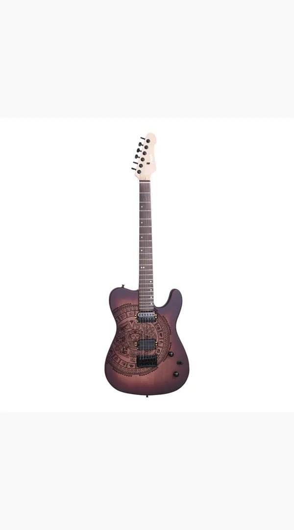 Haze Aztec Sun Engraved Electric Guitar - Sieffs Music