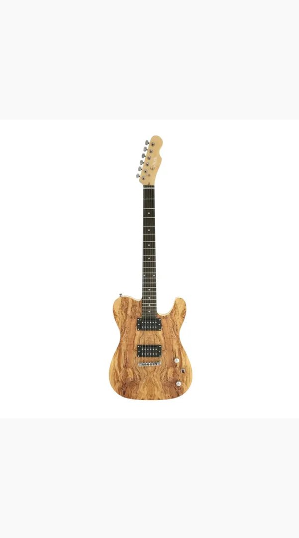 Haze HSTL192 Spalted Maple Electric Guitar with Dual Humbuckers - Sieffs Music