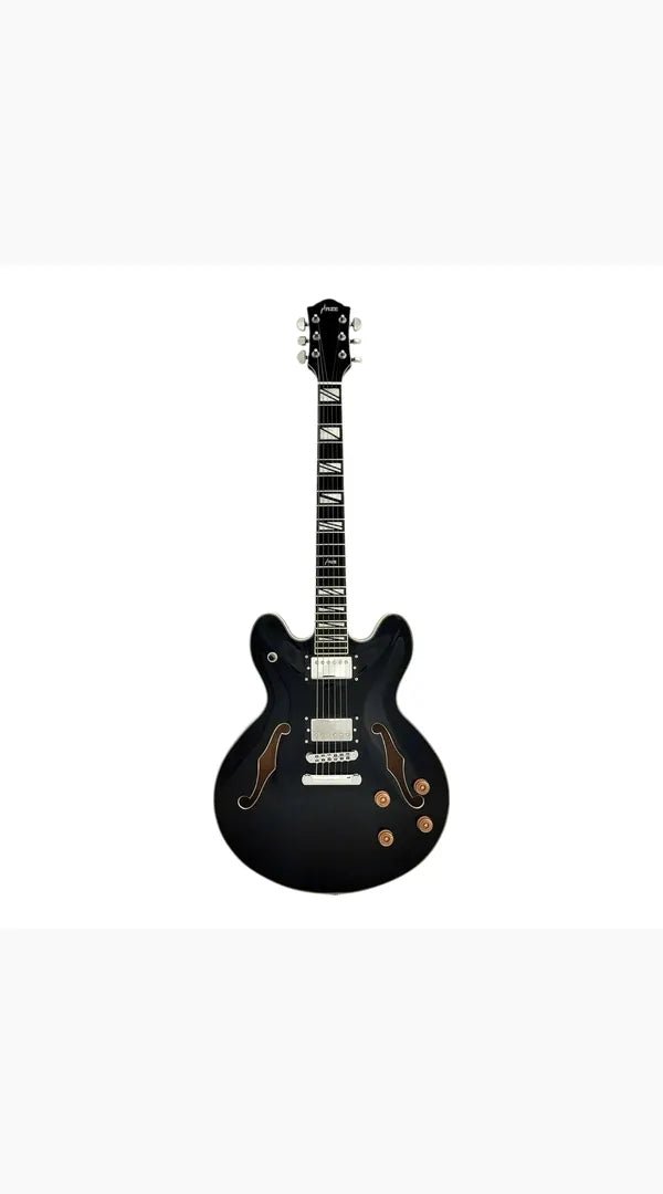 Haze SEG272 Black Semi - Hollow Electric Guitar - Sieffs Music