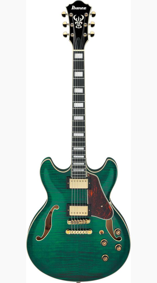 Ibanez AS93FM TMG artcore guitar emerald green flametop - Sieffs Music