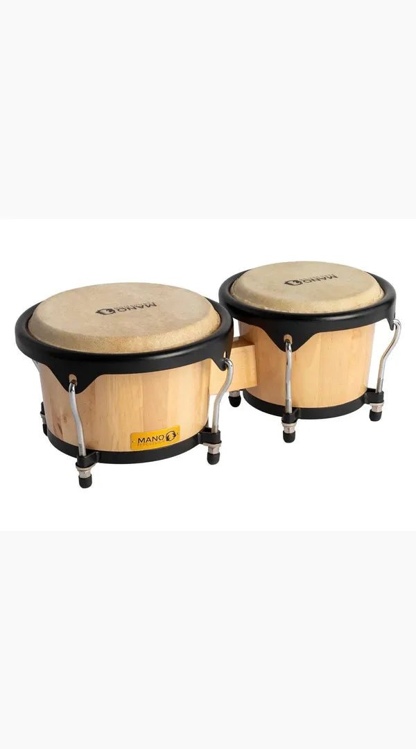 Mano Percussion 7 - 1/4" and 8 - 1/2" Bongos Natural - Sieffs Music