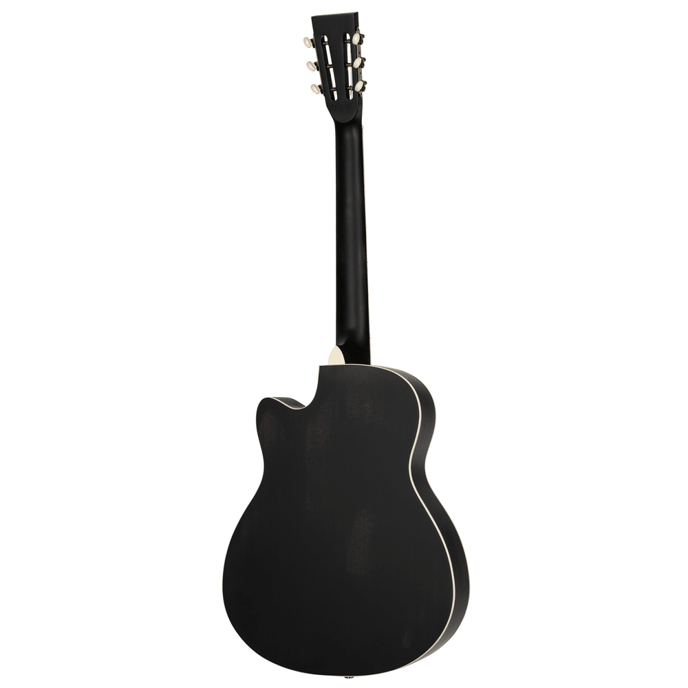 Ortega Americana RRG40CE-DBK Resonator Guitar Mahogany Distressed Black - Sieffs Music