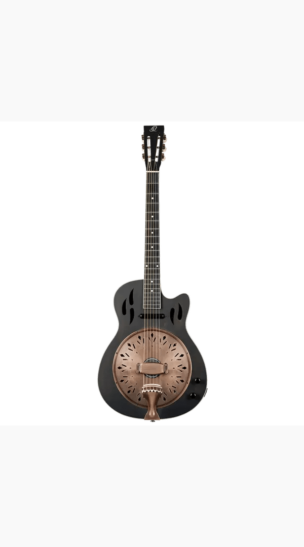 Ortega Americana Series Resonator Guitar Mahogany Distressed Satin Black - RRG40CE - DBK - Sieffs Music
