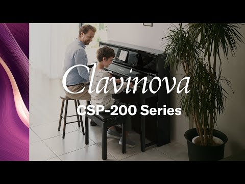 Video of man playing digital piano with led lights guiding the notes and syncing with device