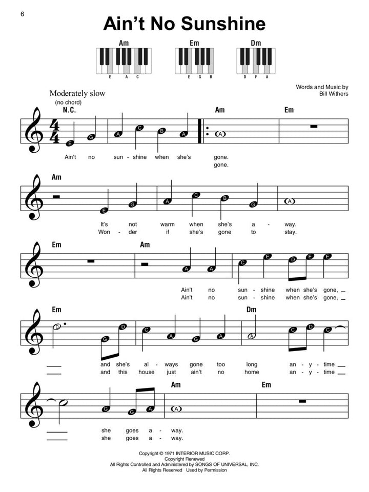 Super easy Three Chord Songs PVG - Sieffs Music
