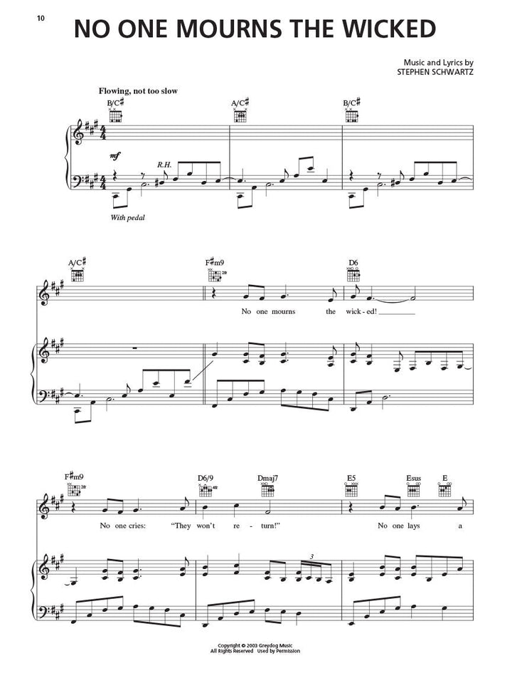 WICKED piano vocal guitar selections Hal leanord - Sieffs Music