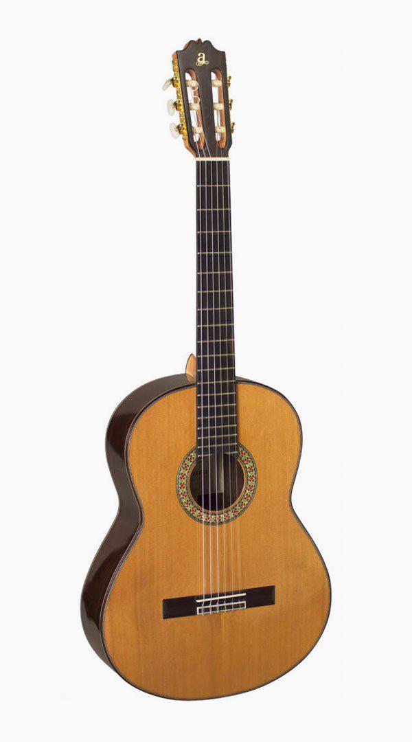 Classical guiitar with light wooden face and dark wooden sides. It has decorative detail on the sound holeAdmira A15E Classical Guitar - Sieffs Music