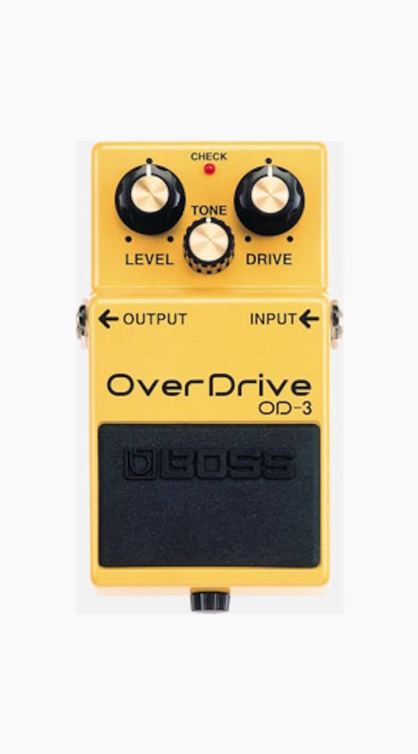 Yellow and Black Guitar effects foot pedal. Boss OD-3 Overdrive Compact Pedal - Sieffs Music