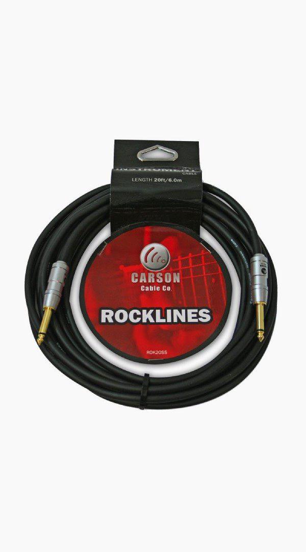 Carson Rocklines Guitar Lead 20ft Straight to Angle - Sieffs Music