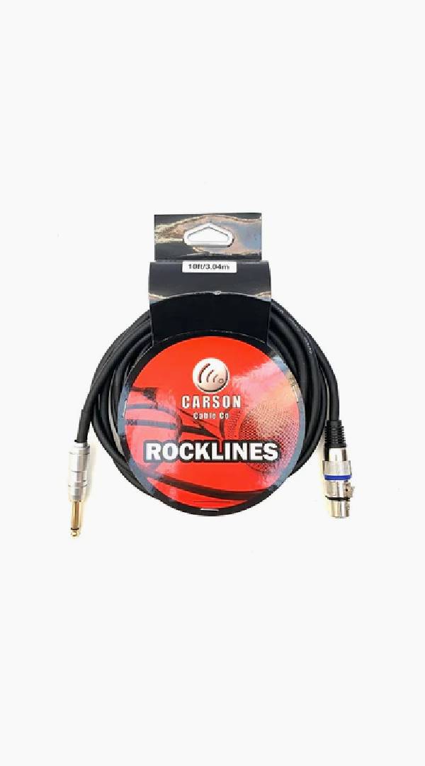 Carson Rocklines Microphone Lead 10ft XLR - Jack - Sieffs Music
