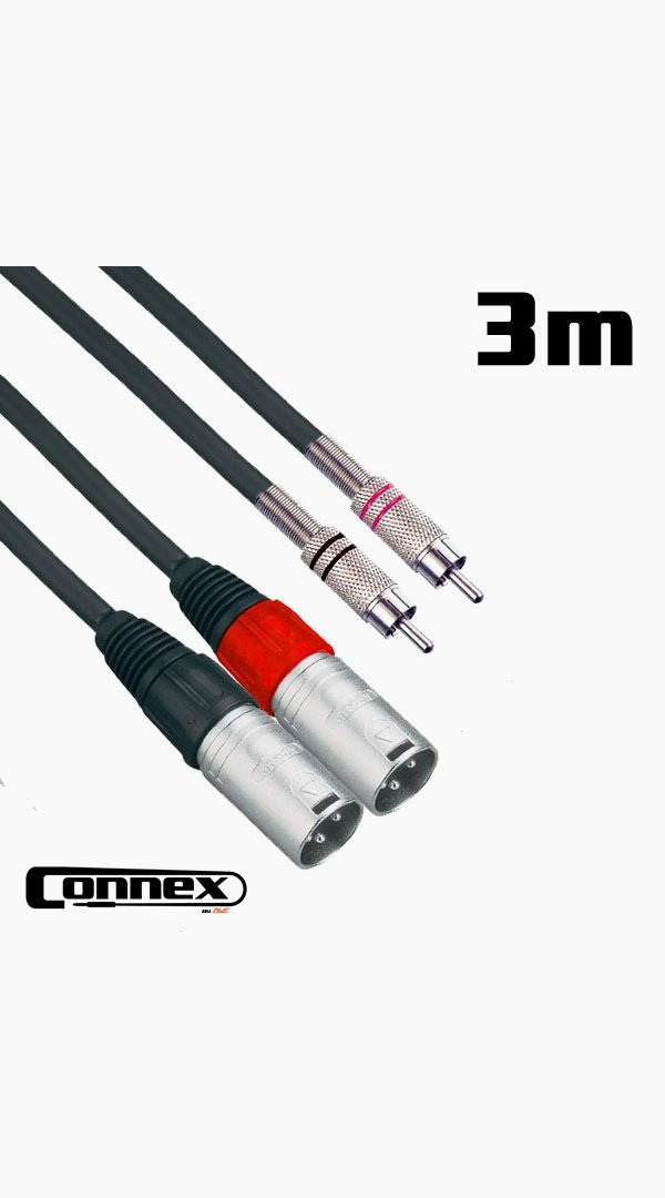 Connex Signal Cable XLR-RCA MALE-MALE 3m - Sieffs Music