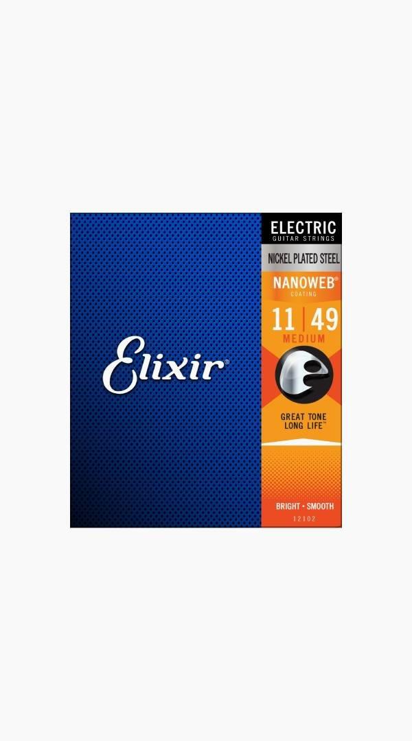 Elixir Nanoweb Nickel Plated Steel Electric Strings - Medium .011 - .049 - Sieffs Music