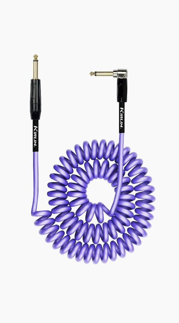 Kirlin 30ft/9m Coiled Purple Instrument Cable - Sieffs Music